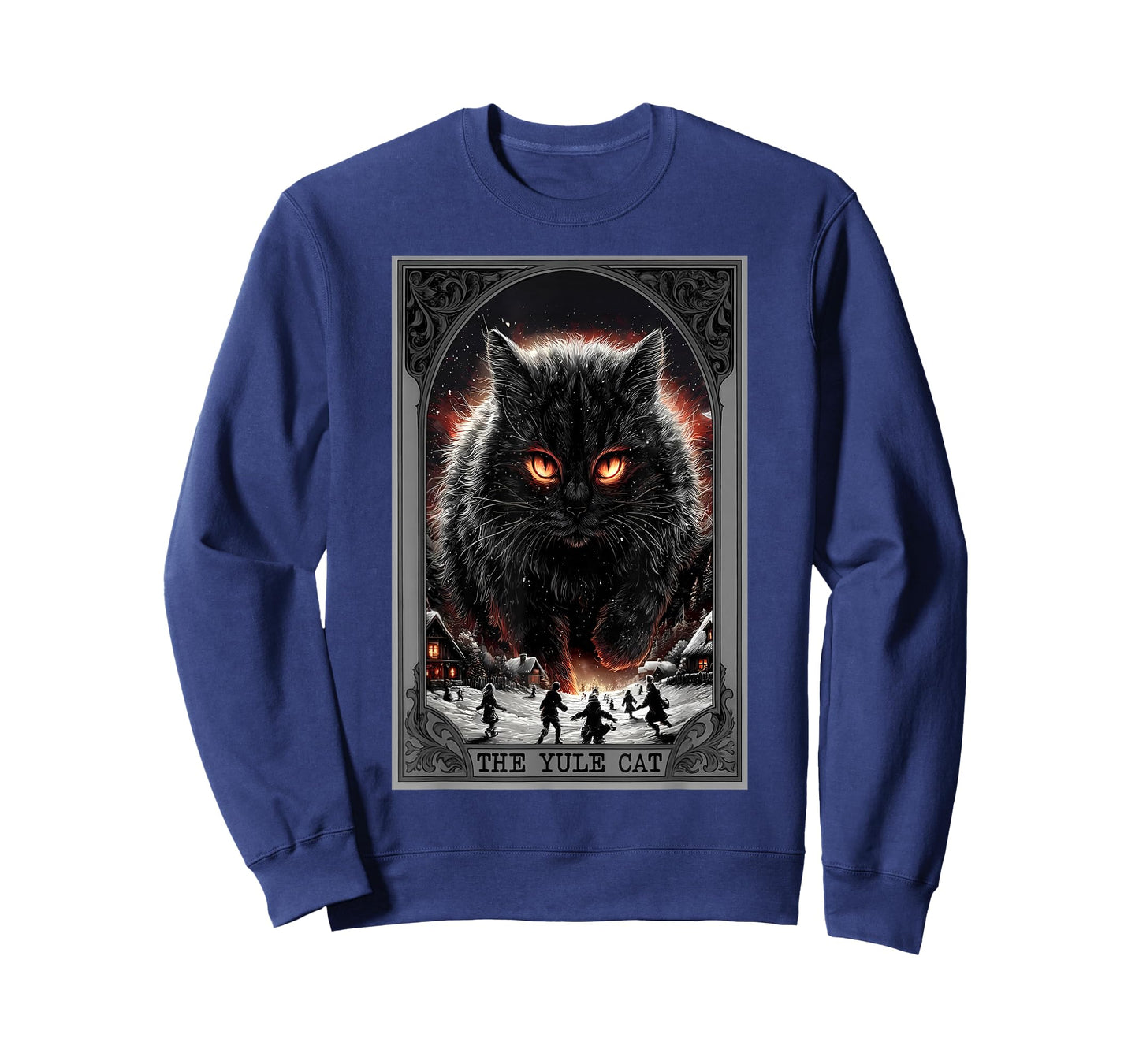 Creepmas Vintage The Yule Cat Tarot Card Dark Christmas T-Shirt