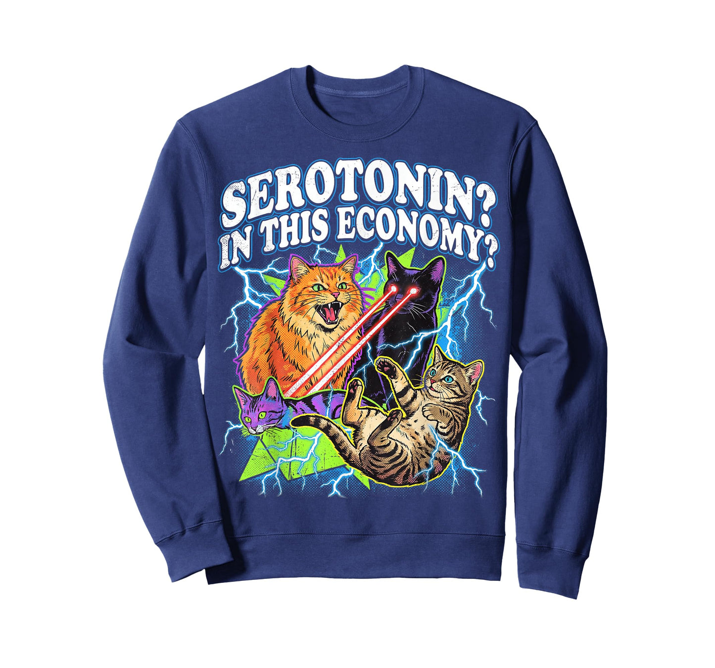 Funny Cat Meme Serotonin in This Economy Sarcastic Design T-Shirt