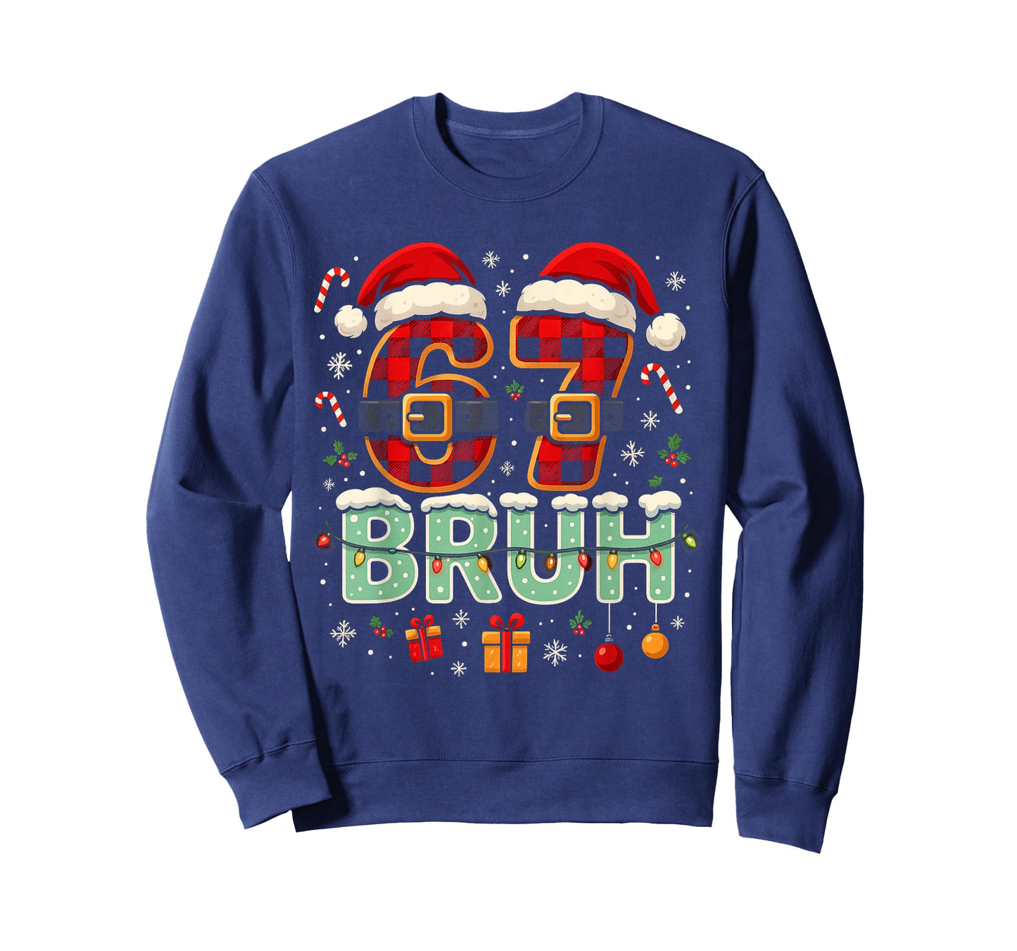 Funny Bruh 67 Six Seven Christmas 6 7 Meme Boy Girl Kids T-Shirt
