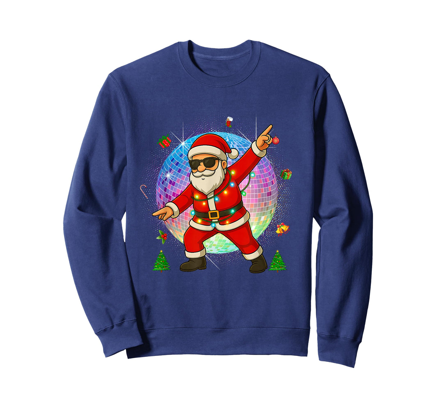 Funny Disco Santa Xmas Lights Girls Boys Kids Christmas T-Shirt