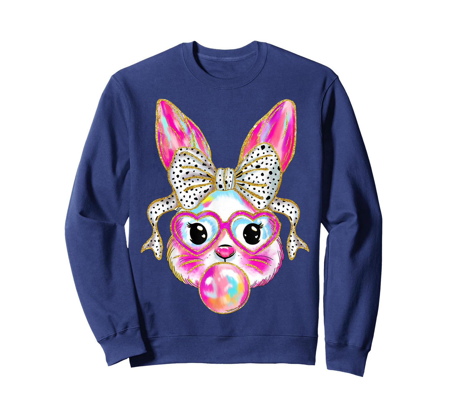Cute Easter Bunny Bubble Gum Coquette Bow for Girls Women T-Shirt