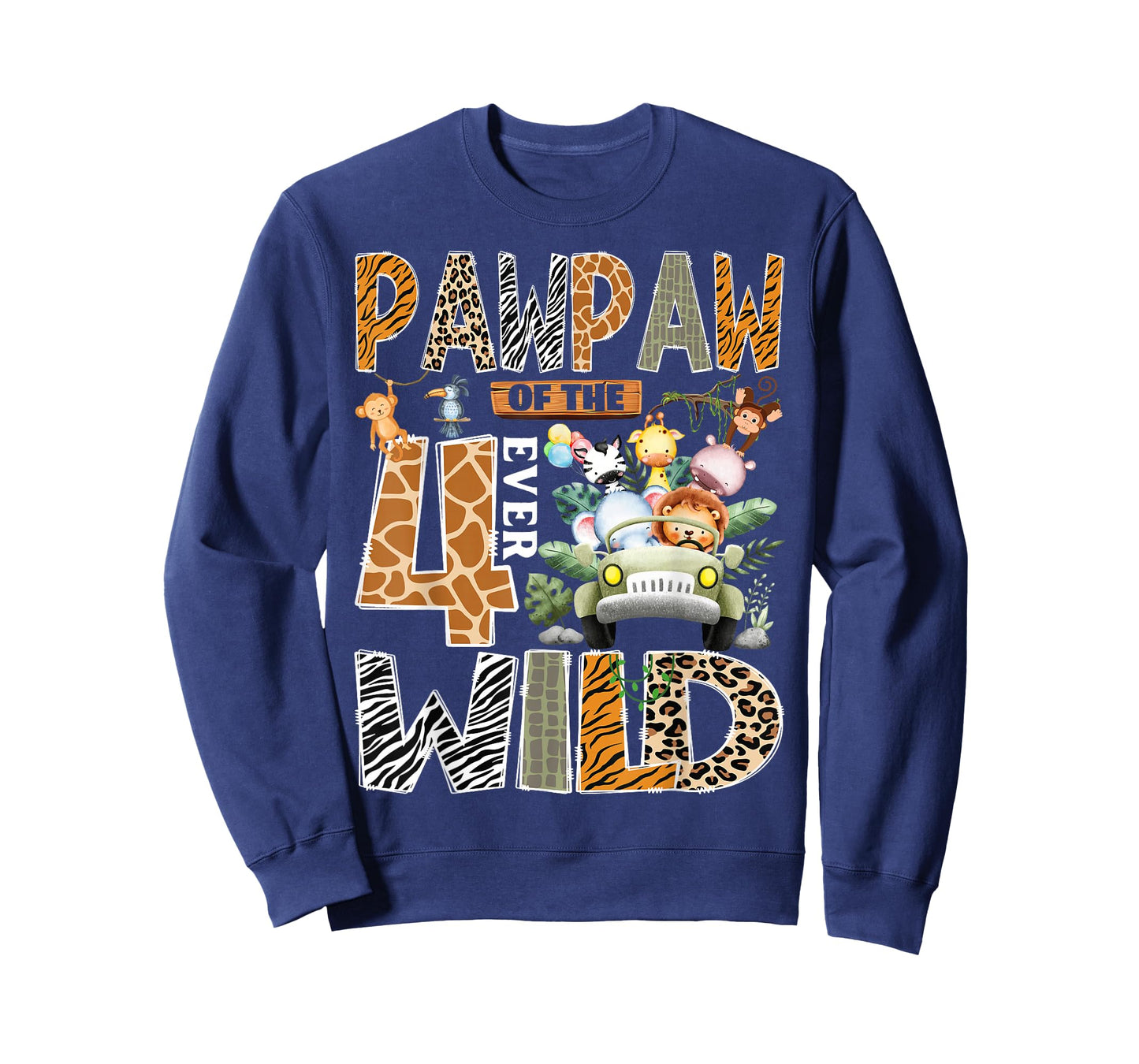 Pawpaw of The Four Ever Wild Safari Jungle 4th Birthday Boy T-Shirt