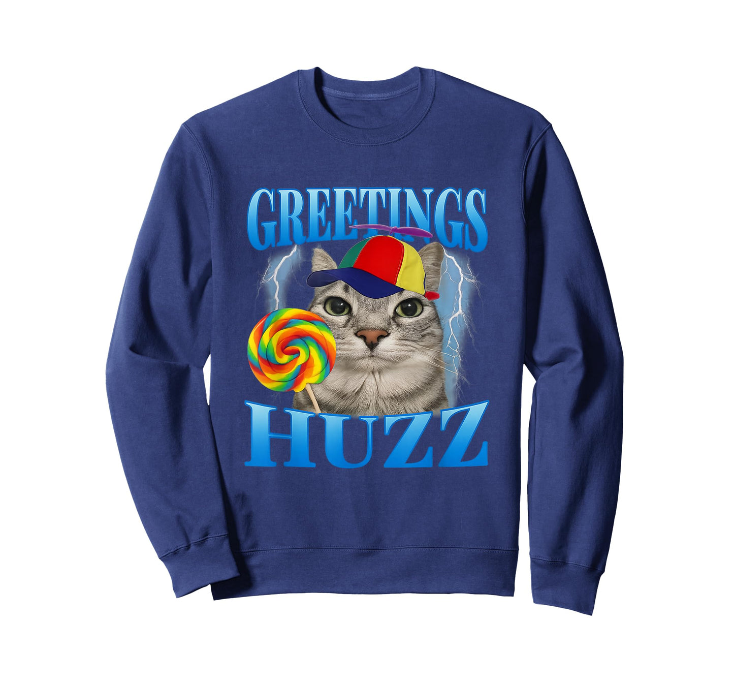 Greetings Huzz Funny Lollipop Cat Meme T-Shirt