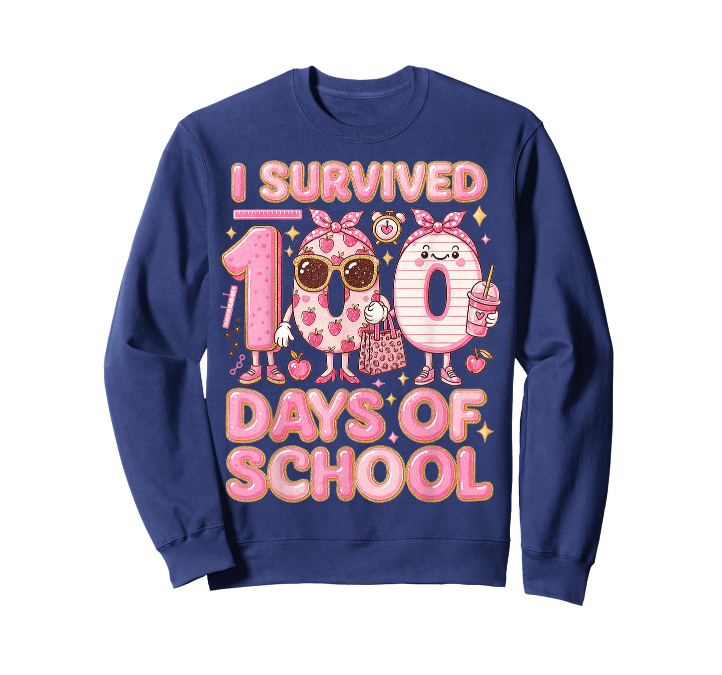 Preppy I Survived 100 Days of School Teacher Women T-Shirt