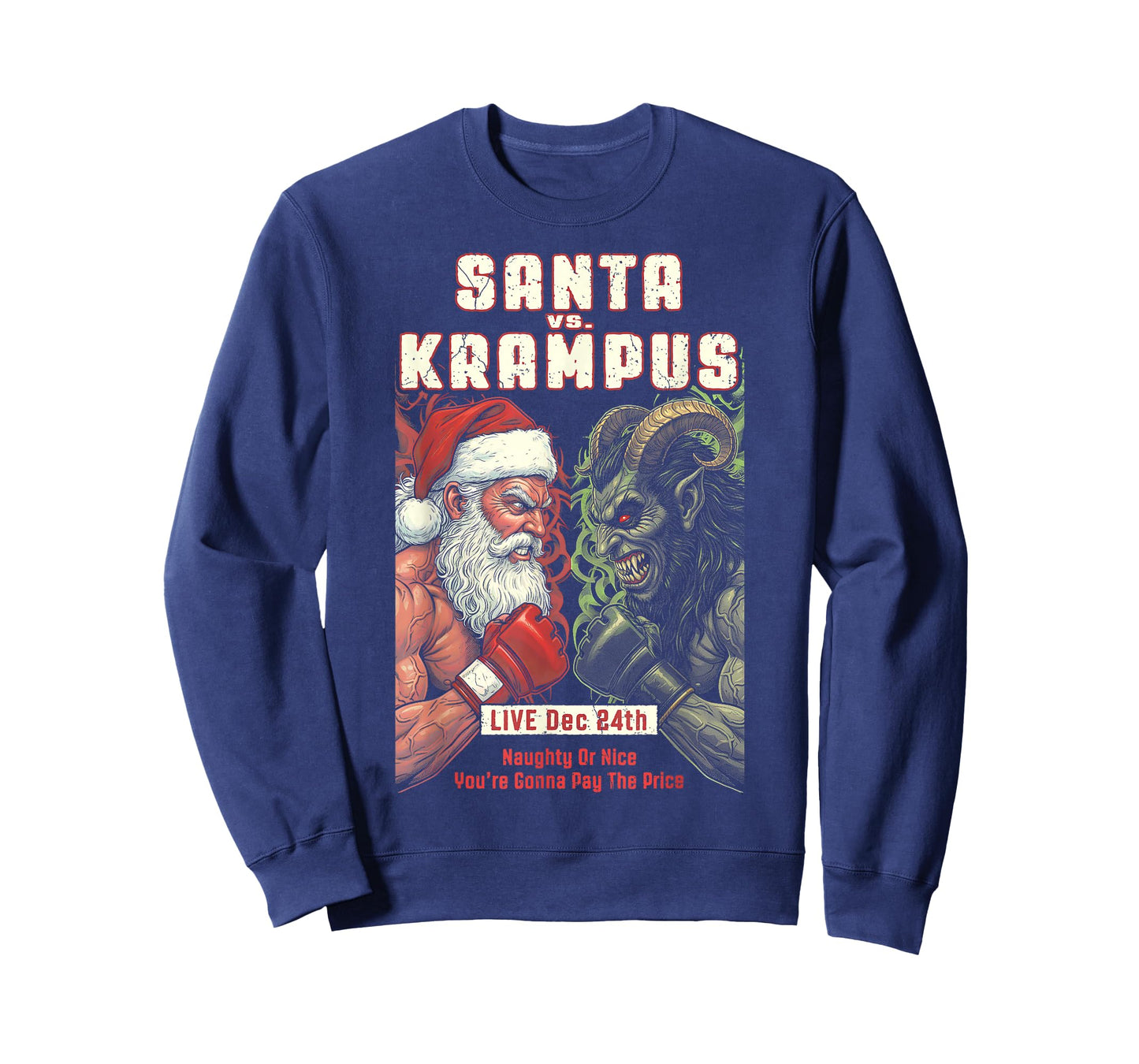 MMA Mixed Martial Arts Funny Christmas Santa Krampus Fight T-Shirt