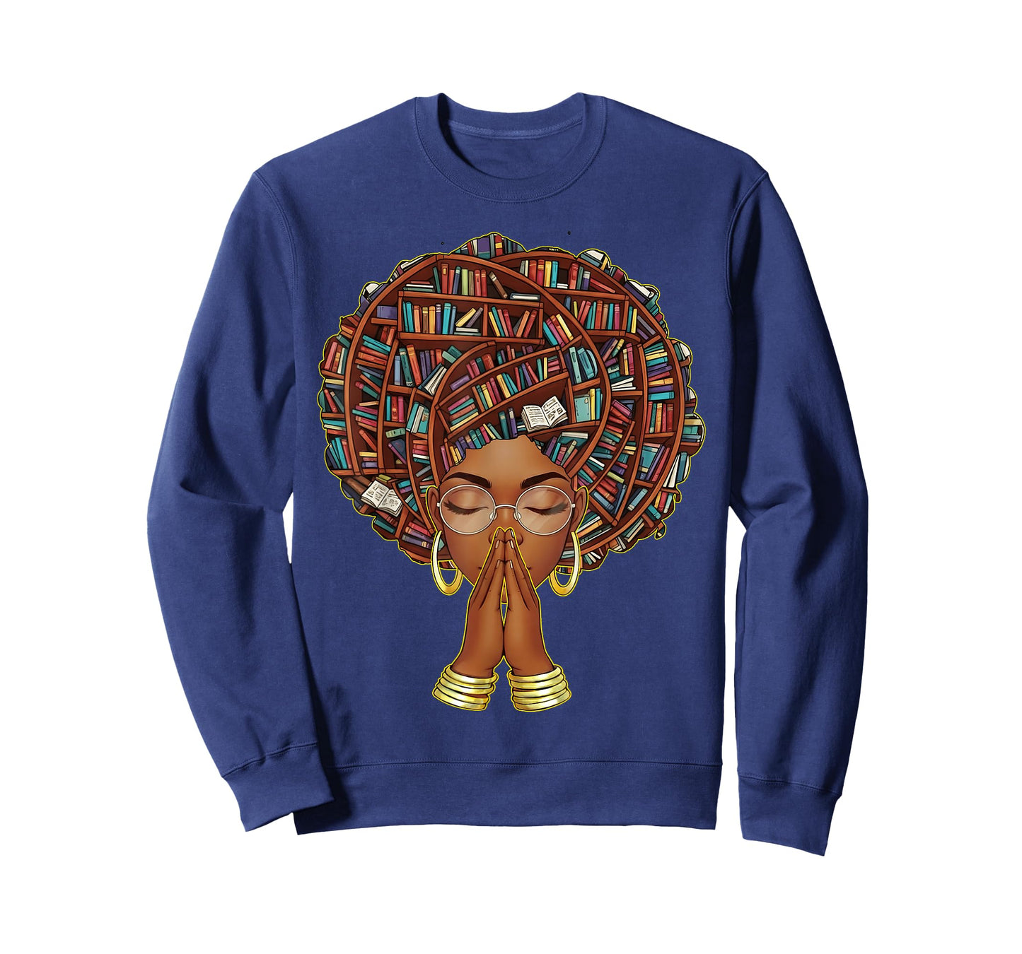 Black History Month Afro Book Lover Women Girls Librarian T-Shirt