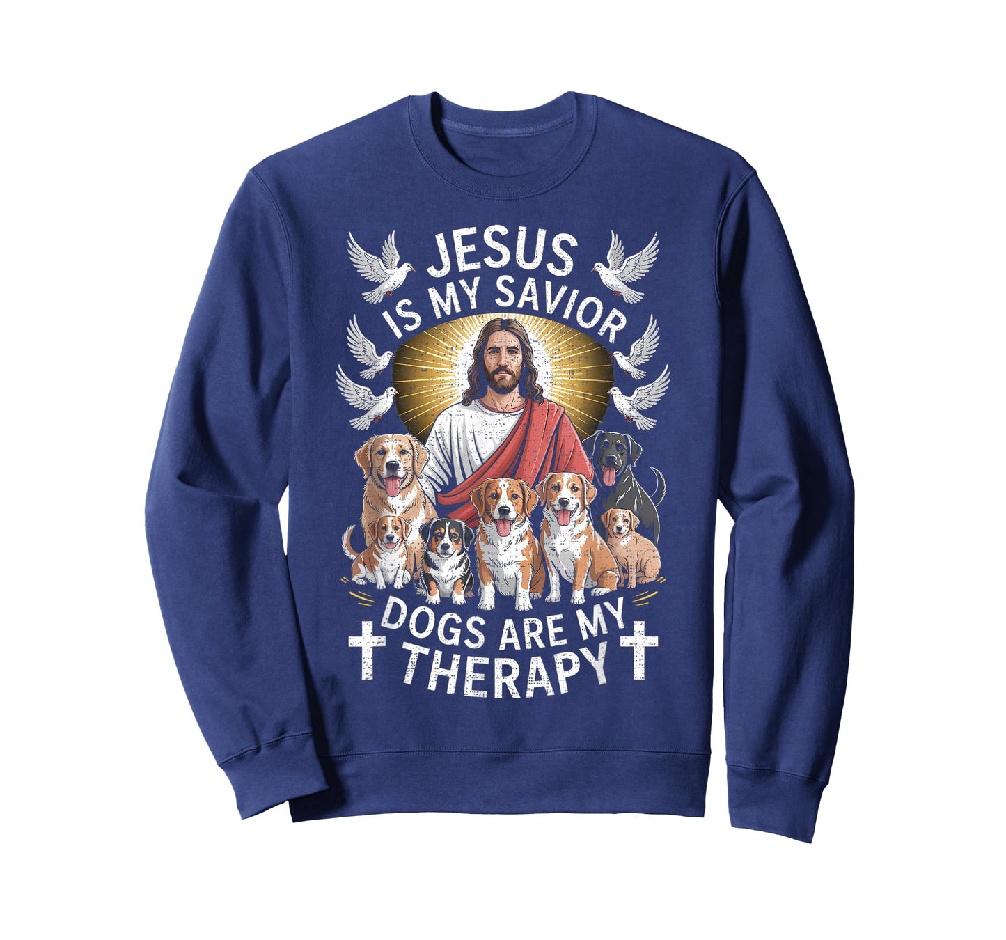 Jesus is My Savior Dogs are My Therapy Funny T-Shirt
