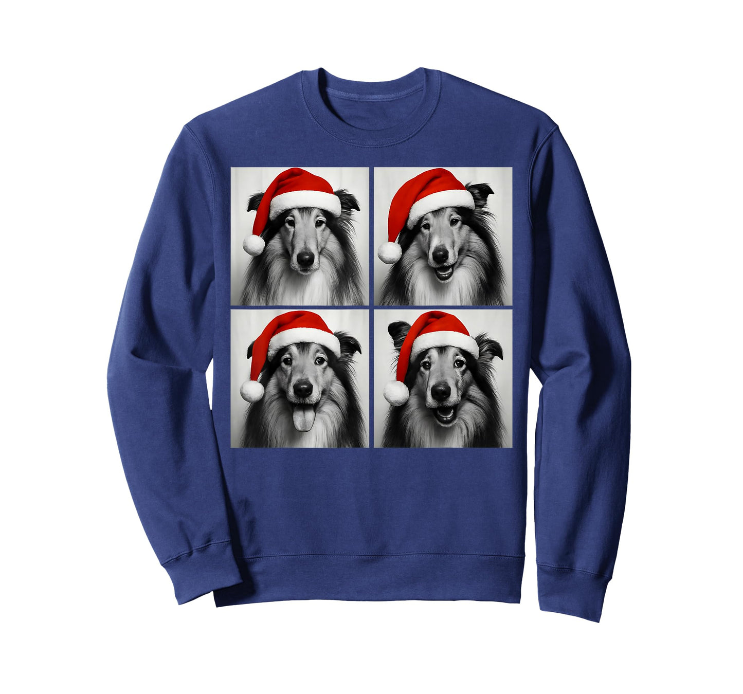 Funny Christmas Rough Collie Santa Dog Lover Photo Booth T-Shirt