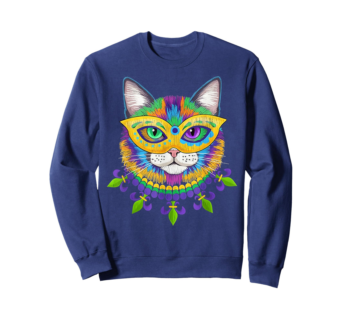Mardi Gras Cat Mask for Women Girls Cat Lovers Carnival T-Shirt