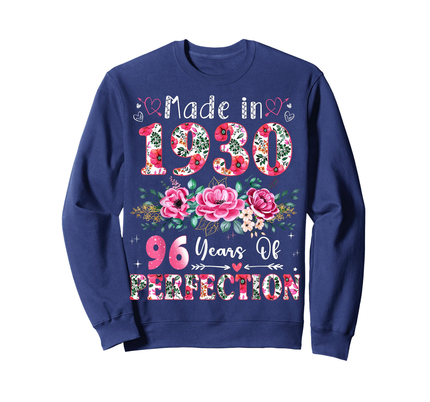 96 Year Old Made in 1930 Floral 96th Birthday Women T-Shirt