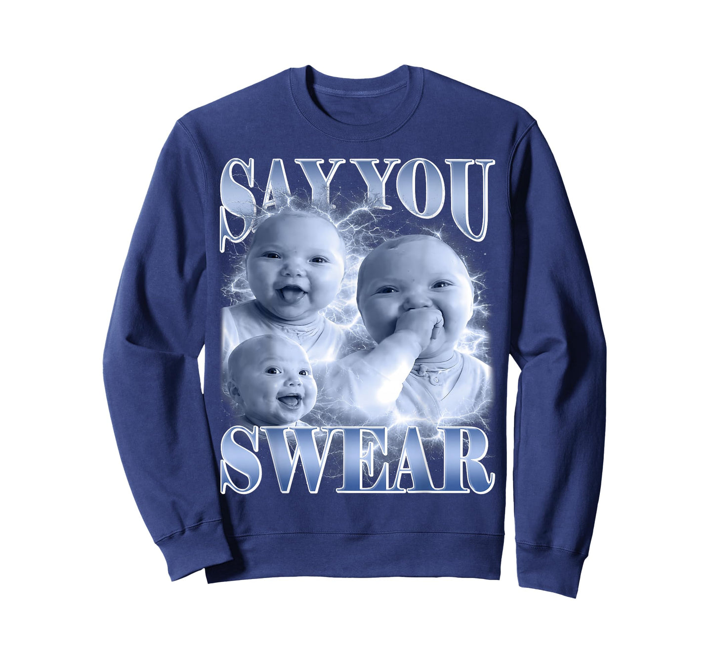 Say You Swear Ai Niche Baby Holding Back Laugh Genz Meme T-Shirt