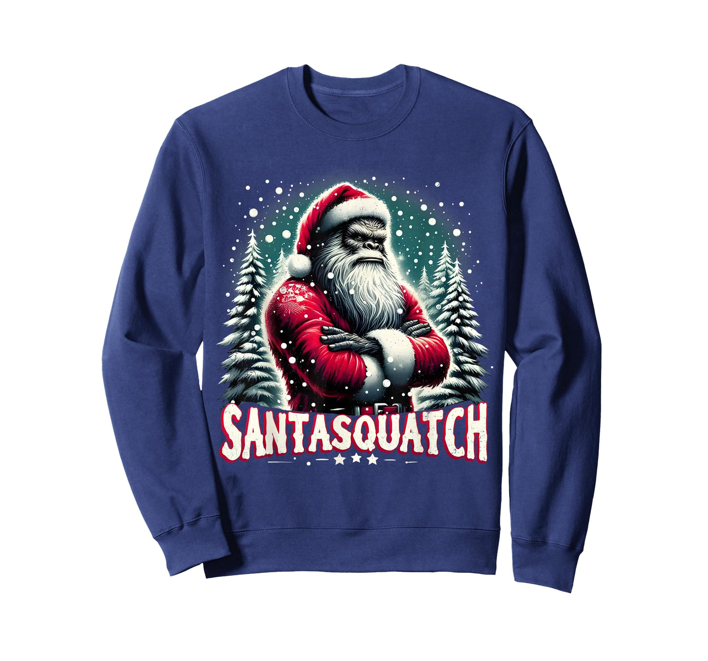 Santasquatch Funny Bigfoot Santa Christmas Art T-Shirt
