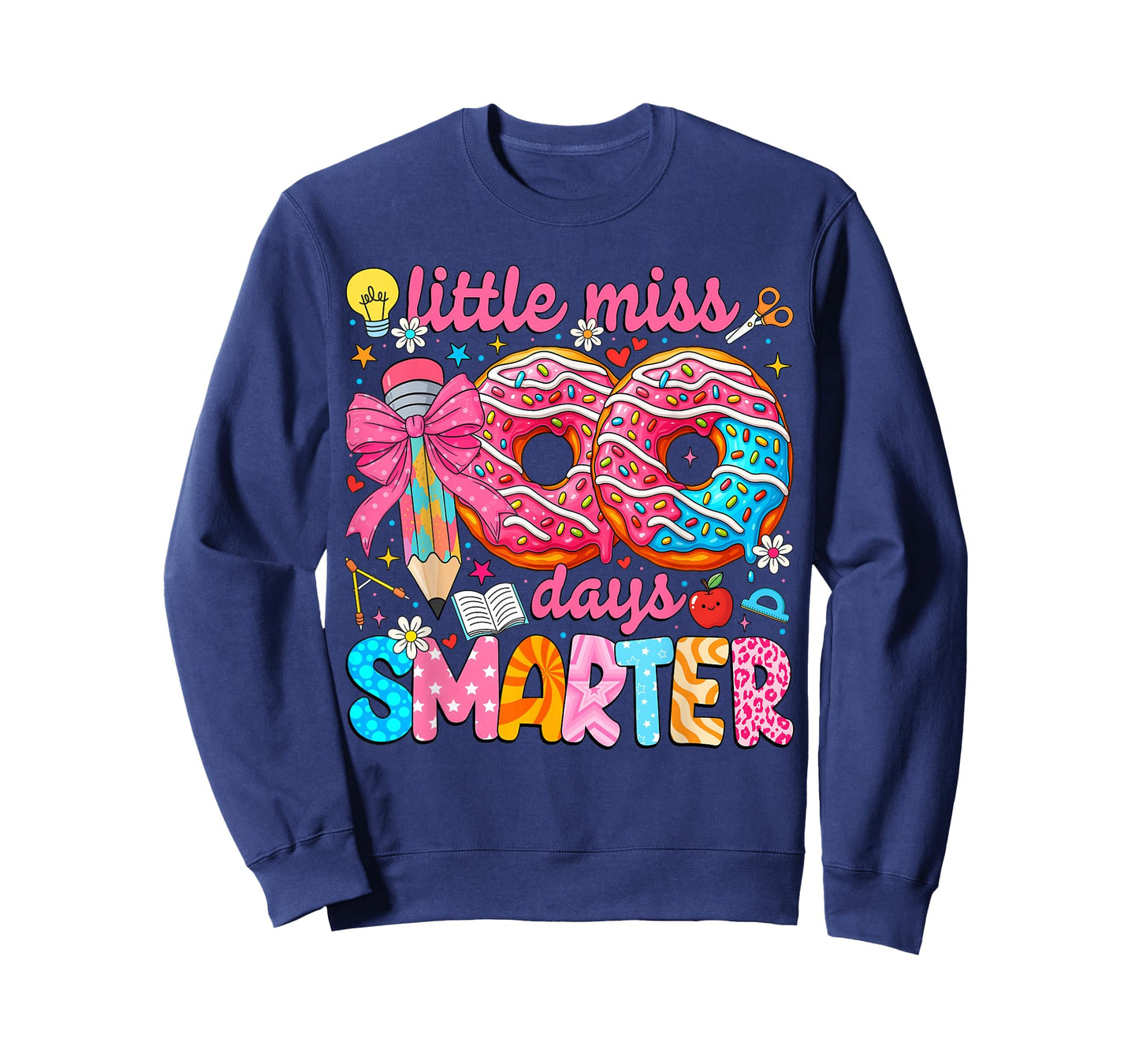 Little Miss 100 Days Smarter Kids Girls 100th Day of School T-Shirt