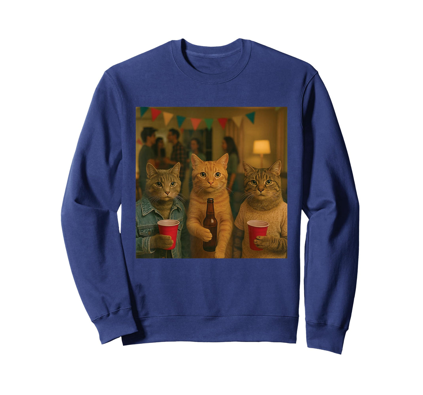 Funny Cat Party Cats Photo Funny Retro Vintage Aesthetic T-Shirt