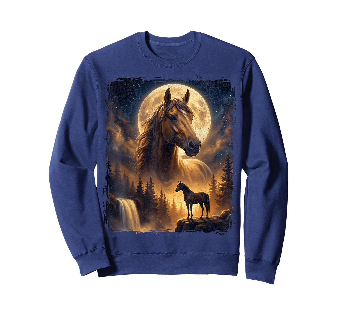 Mystical Retro Majestic Horse Spirit Animal Full Moon Nature T-Shirt