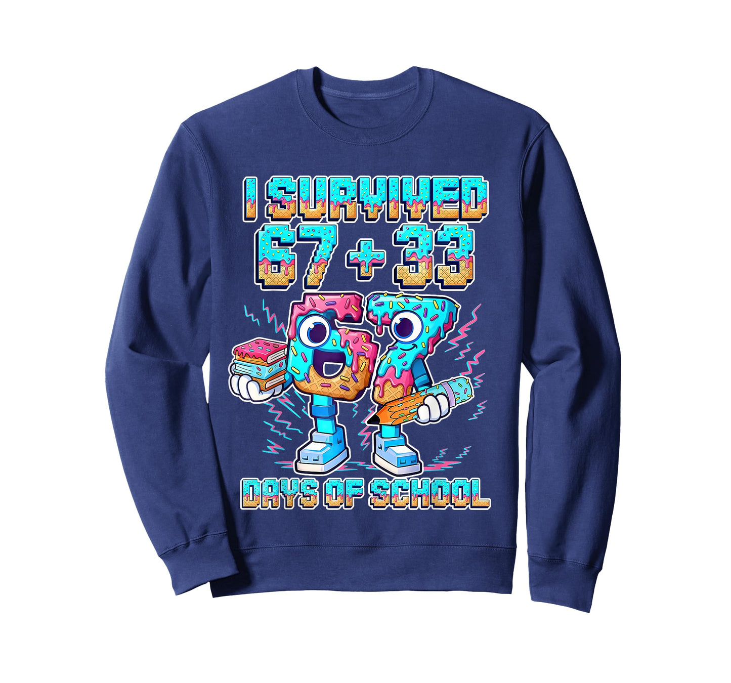 Kids Six Seven 6 7 Meme I Survived 67 Days of School T-Shirt