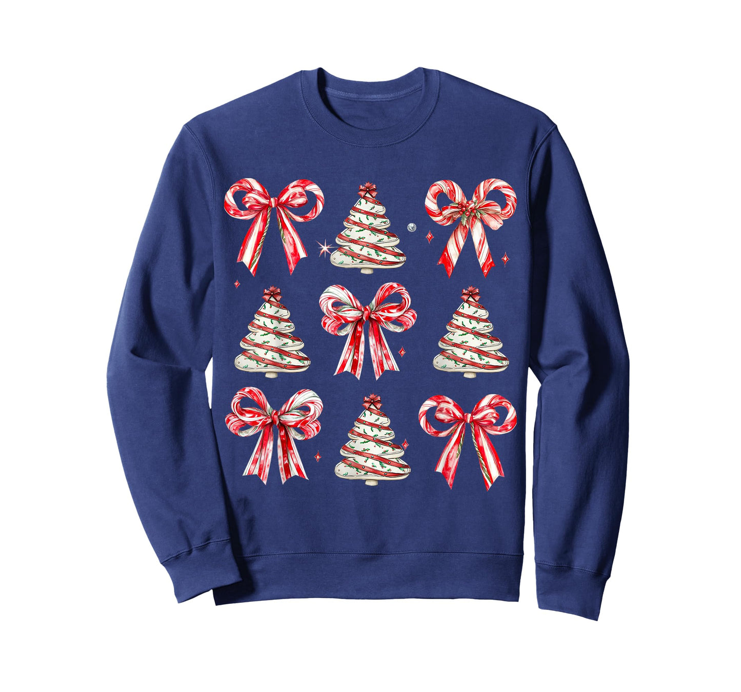 Coquette Bow Tree Cake Candy Cane Merry Christmas T-Shirt