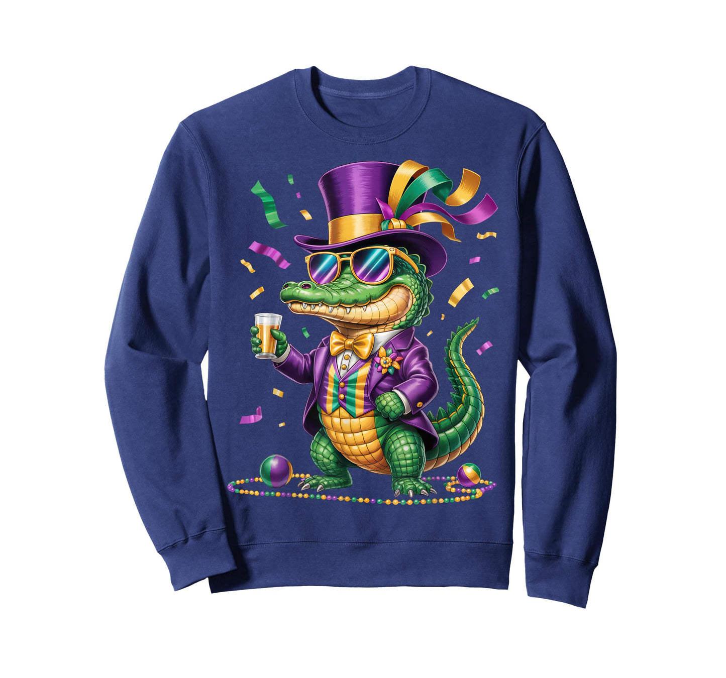 Mardigator Mardi Gras Alligator Outfit Men Women Kids T-Shirt