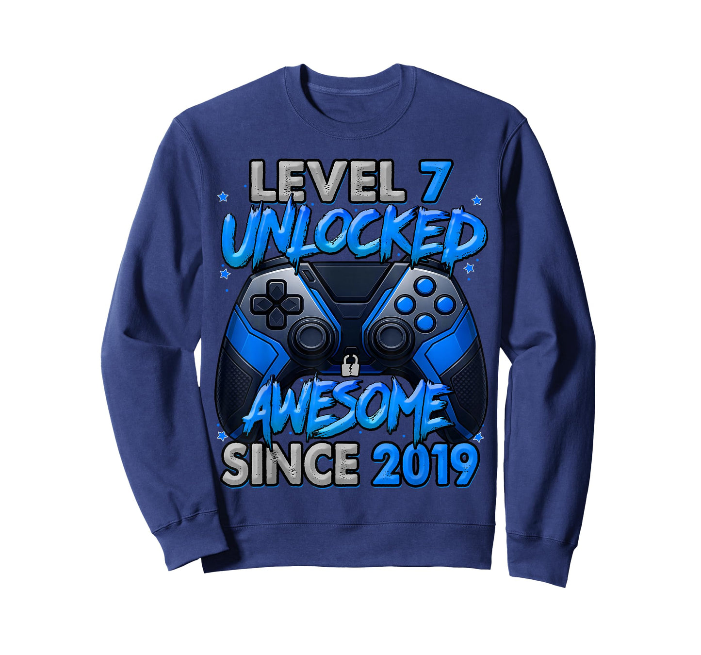 Level 7 Unlocked Awesome Since 2019 7th Birthday Gaming T-Shirt