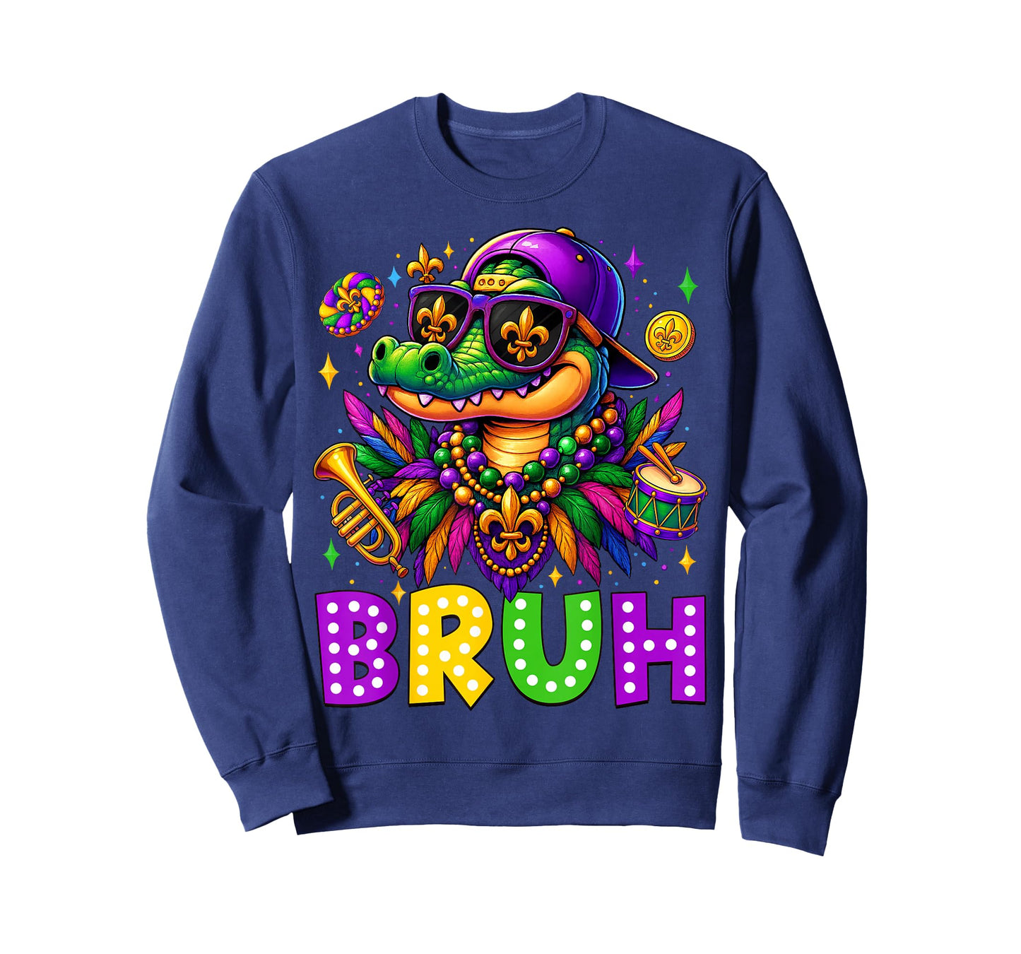 Mardigator Alligator Bruh Mardi Gras Costume Teens Boys Kids T-Shirt