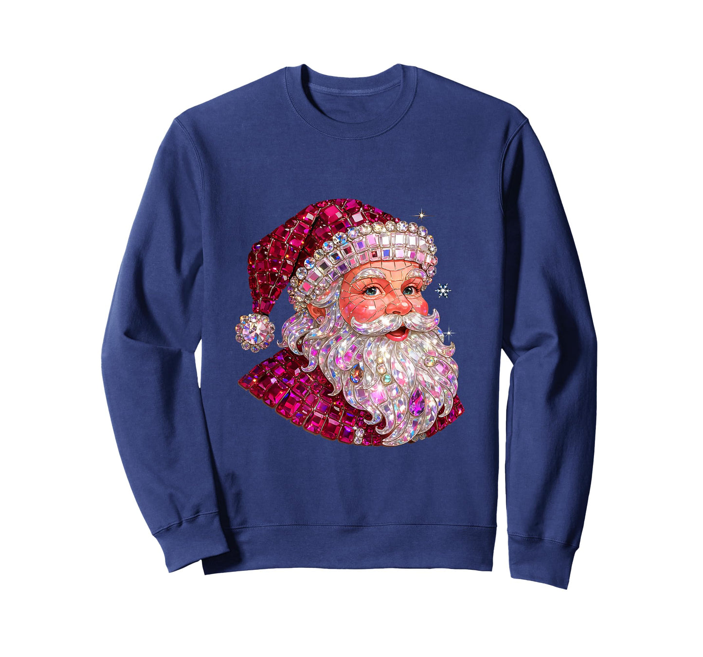 Pink Sparkle Santa Christmas Aesthetic Design T-Shirt