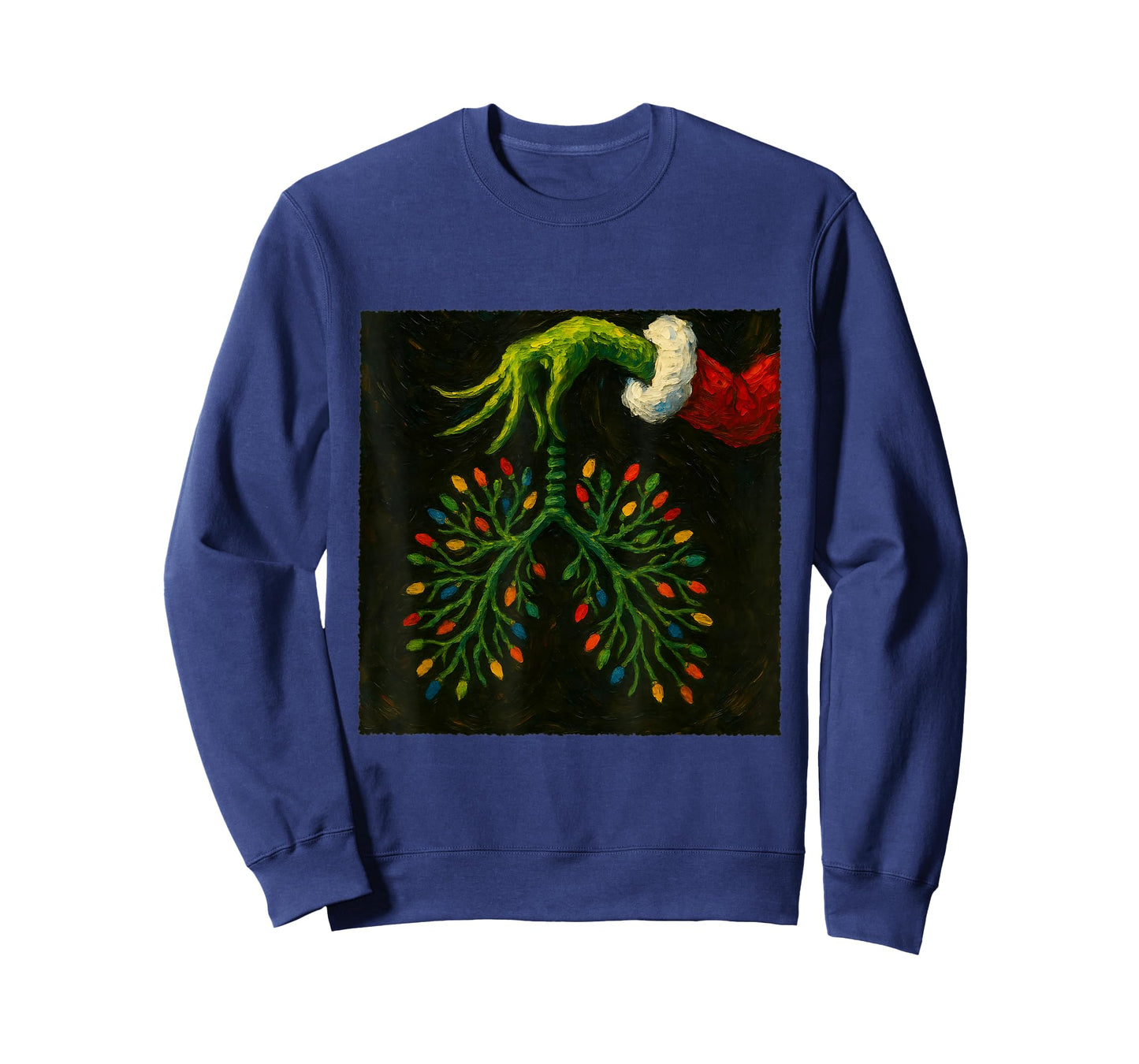 Funny Christmas RT Nurse Lung Lights Tee T-Shirt