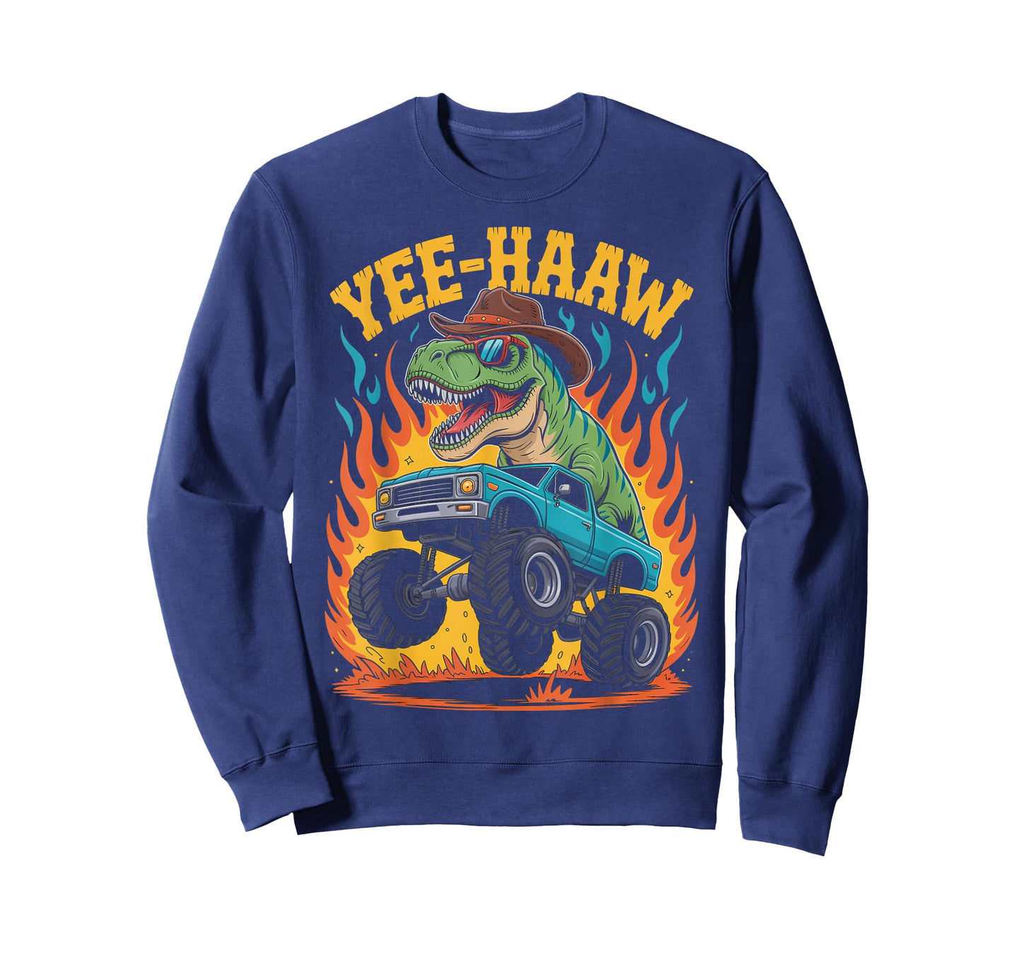 Yee-Haaw Cowboy Dino Trex Country Monster Truck Dinosaur T-Shirt