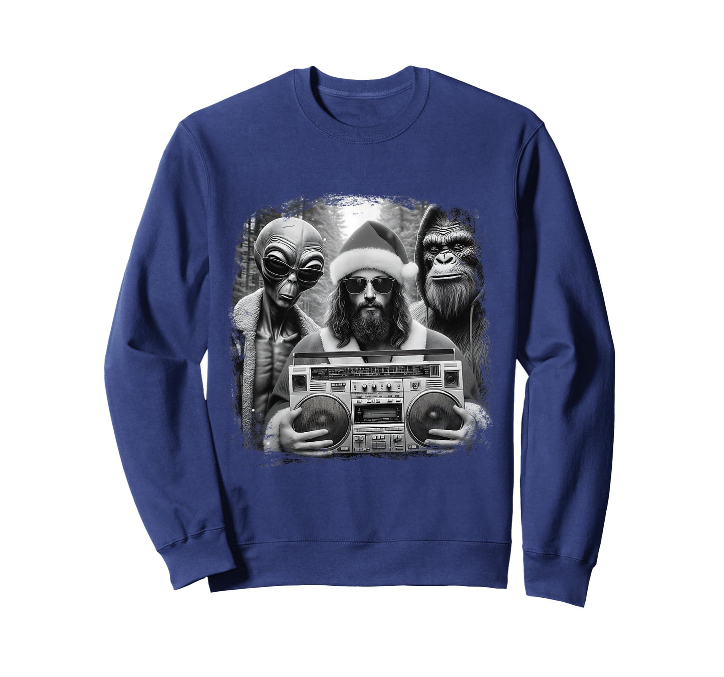 Santa Jesus Selfie Christmas Meme Bigfoot Funny T-Shirt