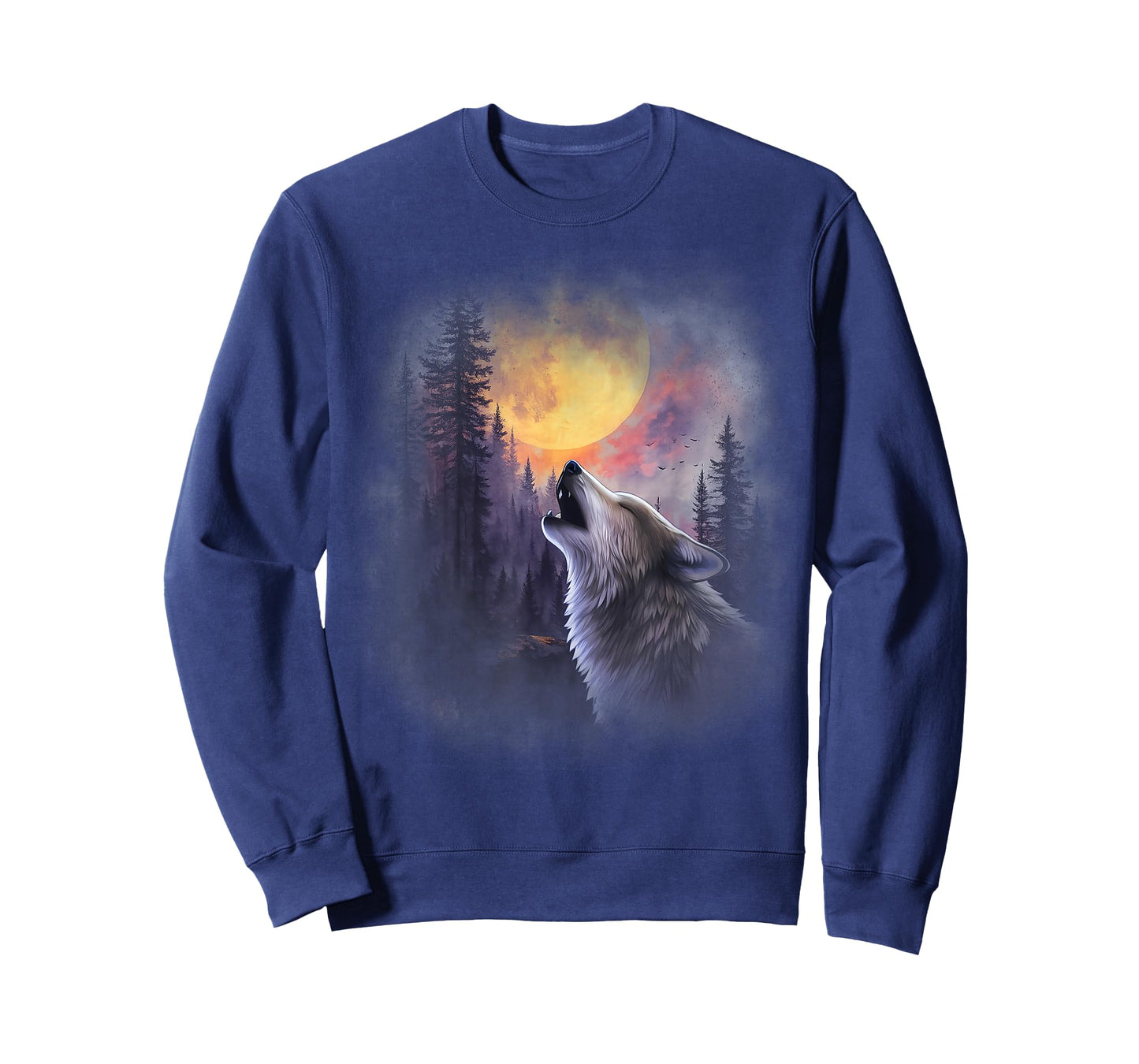 Wolf Howling Moon Forest Nature Wildlife Animal Lovers T-Shirt