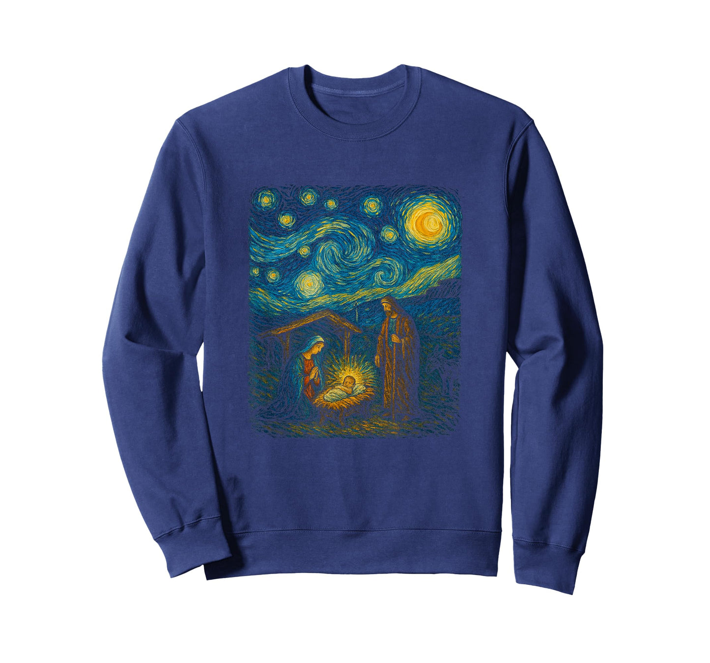 Christian Star Night Contemporary Art Nativity Scene T-Shirt