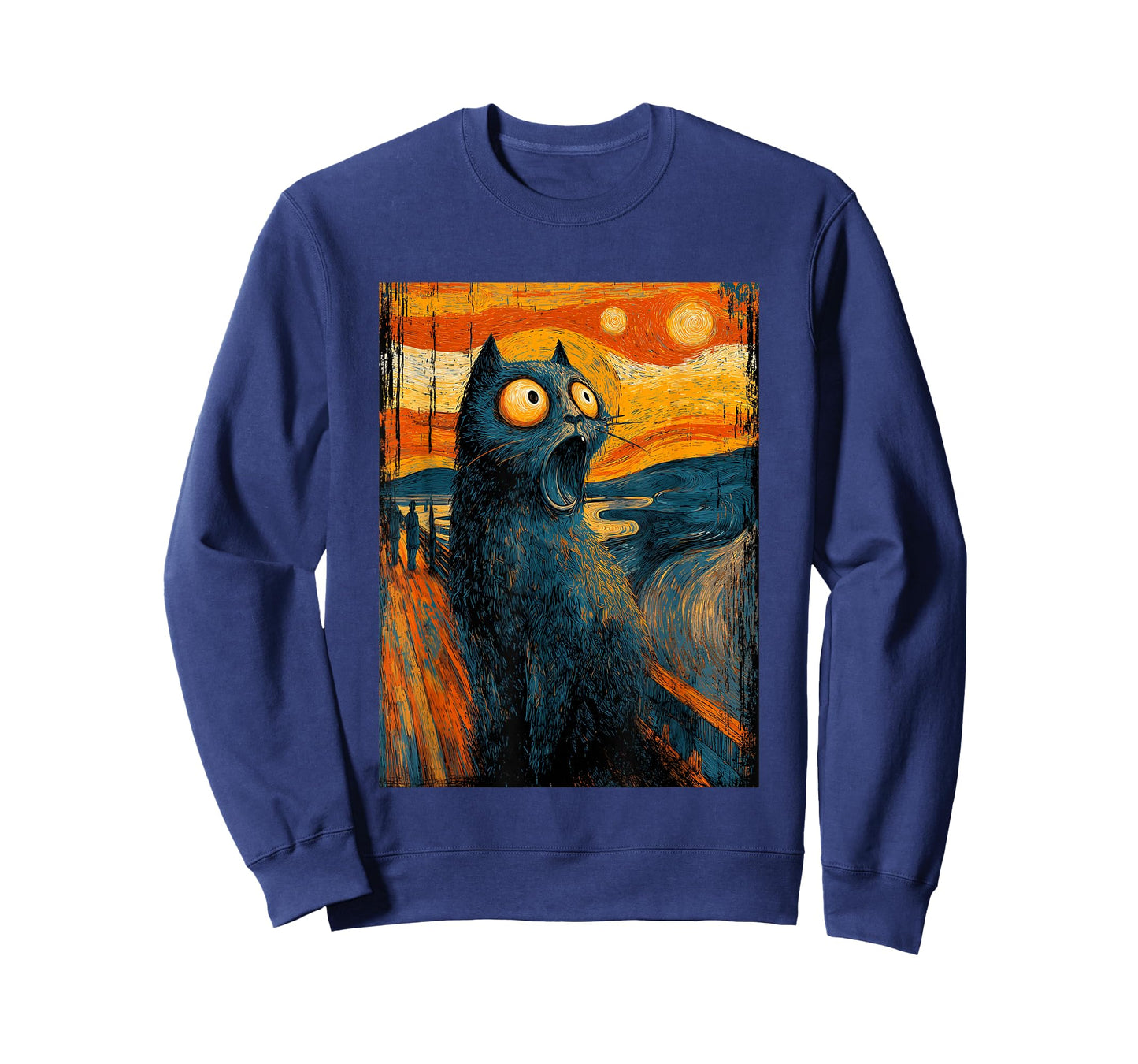 The Scream Cat – Funny Van Gogh Art Style Design T-Shirt