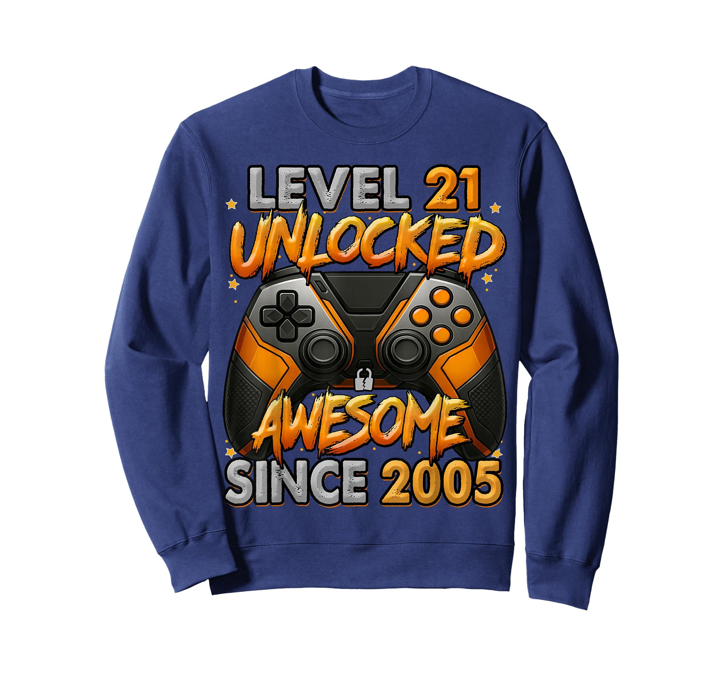 Level 21 Unlocked Awesome Since 2005 21st Birthday Gaming T-Shirt