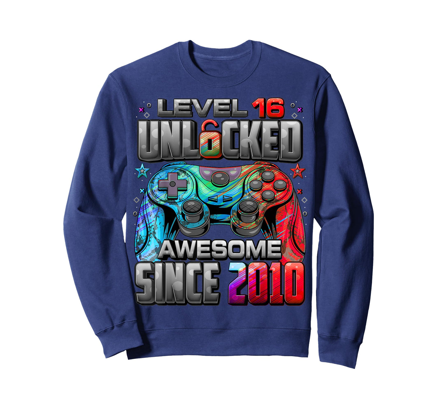 Level 16 Unlocked Awesome Since 2010 16th Birthday Gaming T-Shirt