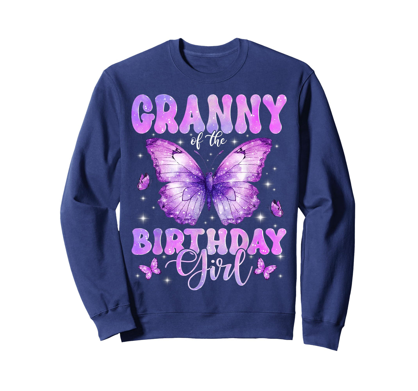 Granny of The Birthday Girl Butterfly Funny Family T-Shirt