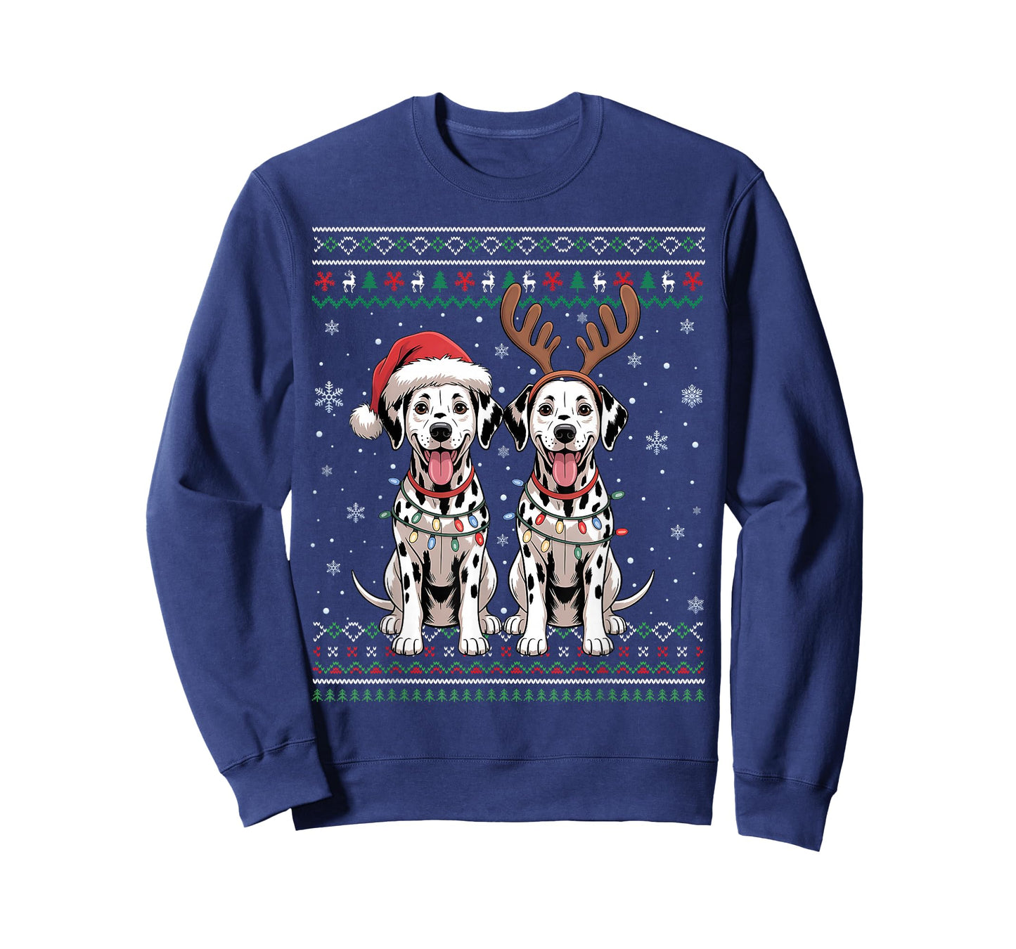Ugly Dalmatian Dog Xmas Santa Matching Christmas Sweater T-Shirt