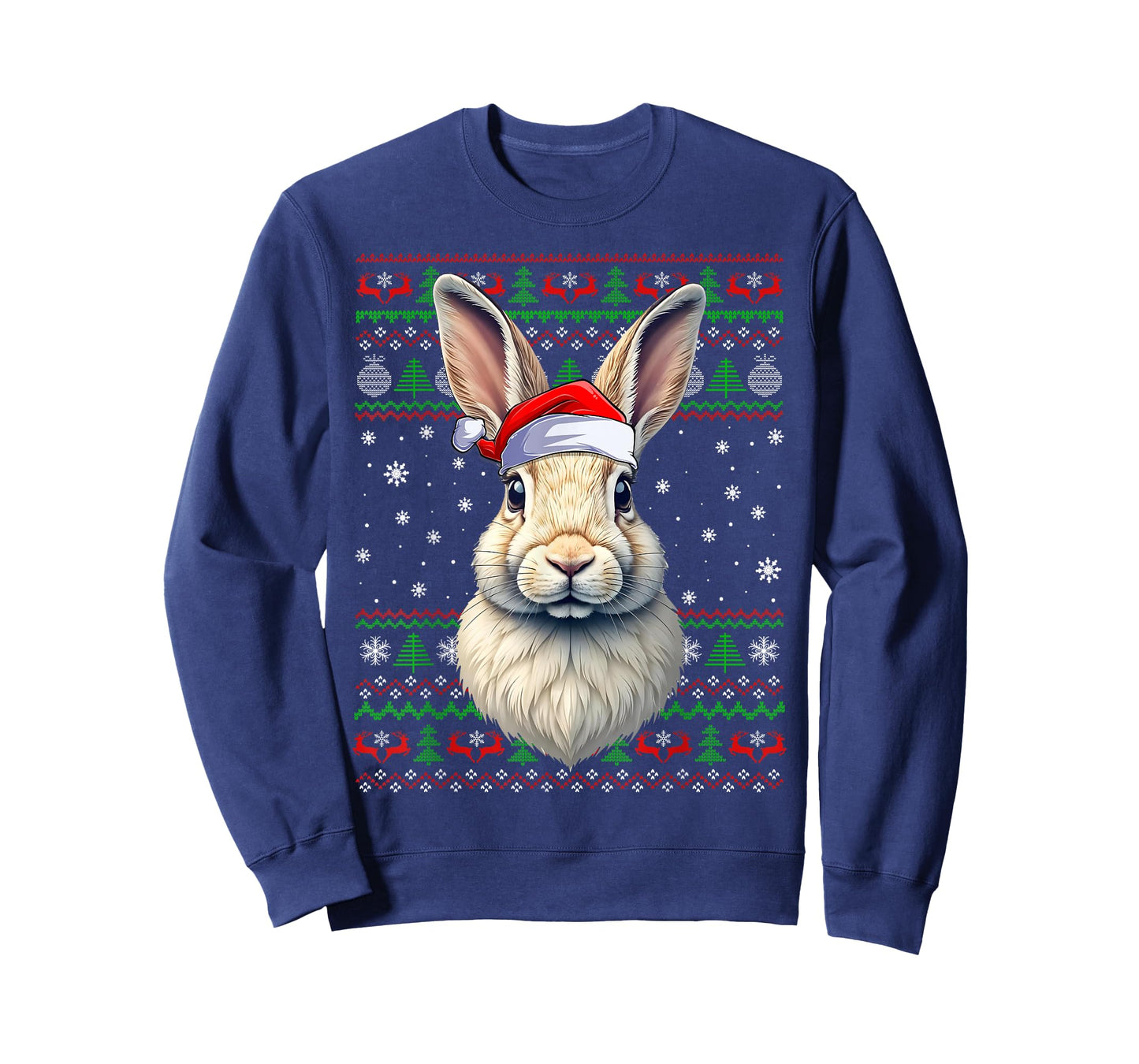 Rabbit Bunny Christmas Ugly Sweater Funny Santa Animal Xmas T-Shirt