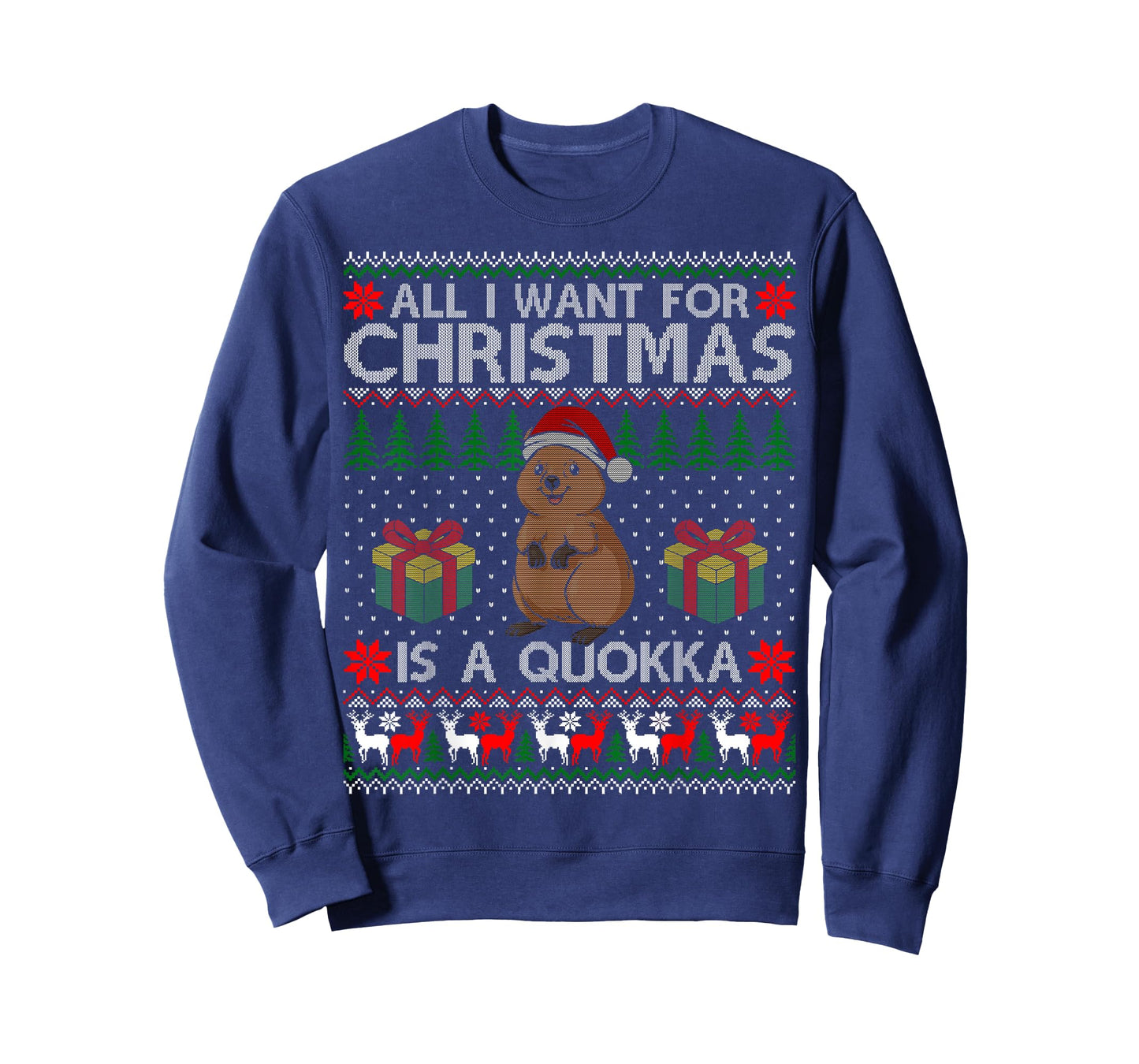 I Want for Christmas is A Quokka Ugly Sweater Funny Gift T-Shirt