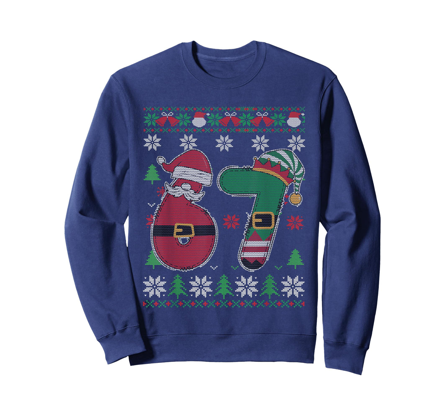 Funny 67 Meme 6 7 Ugly Sweater for Christmas Boys Kids Men T-Shirt