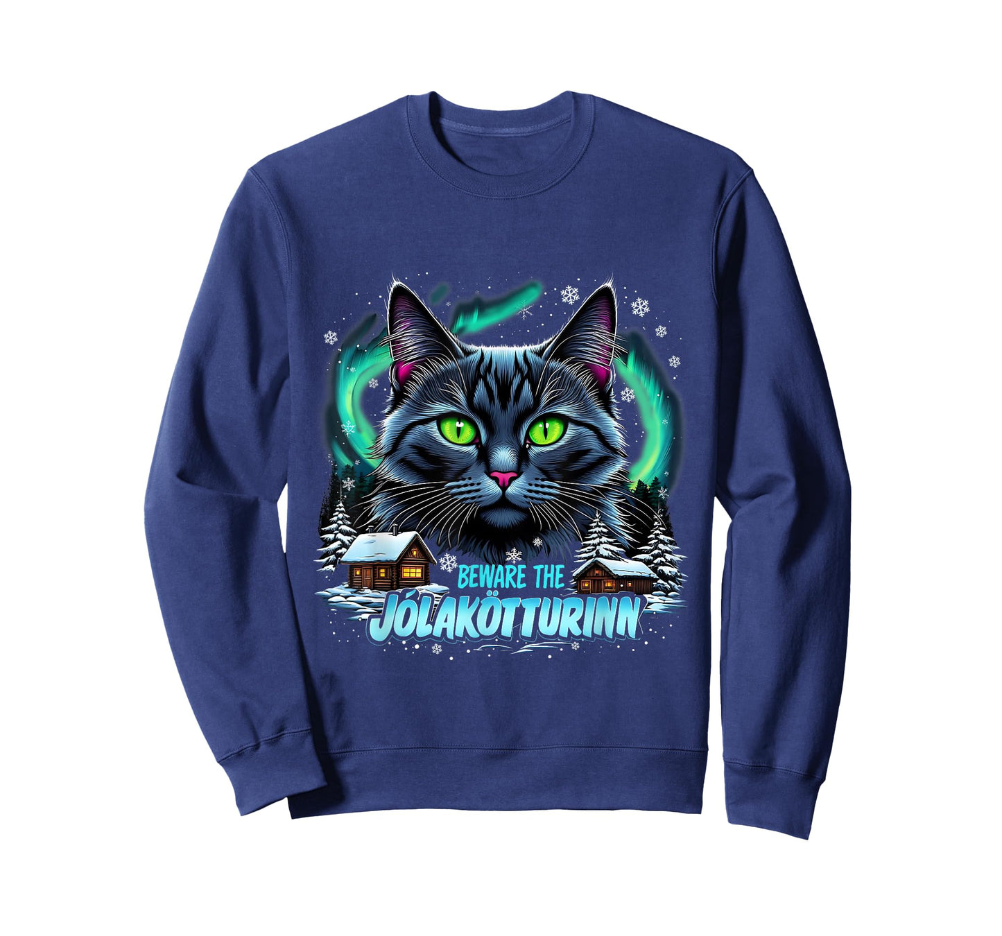 Beware The Jólakötturinn Christmas Cat Iceland Design T-Shirt