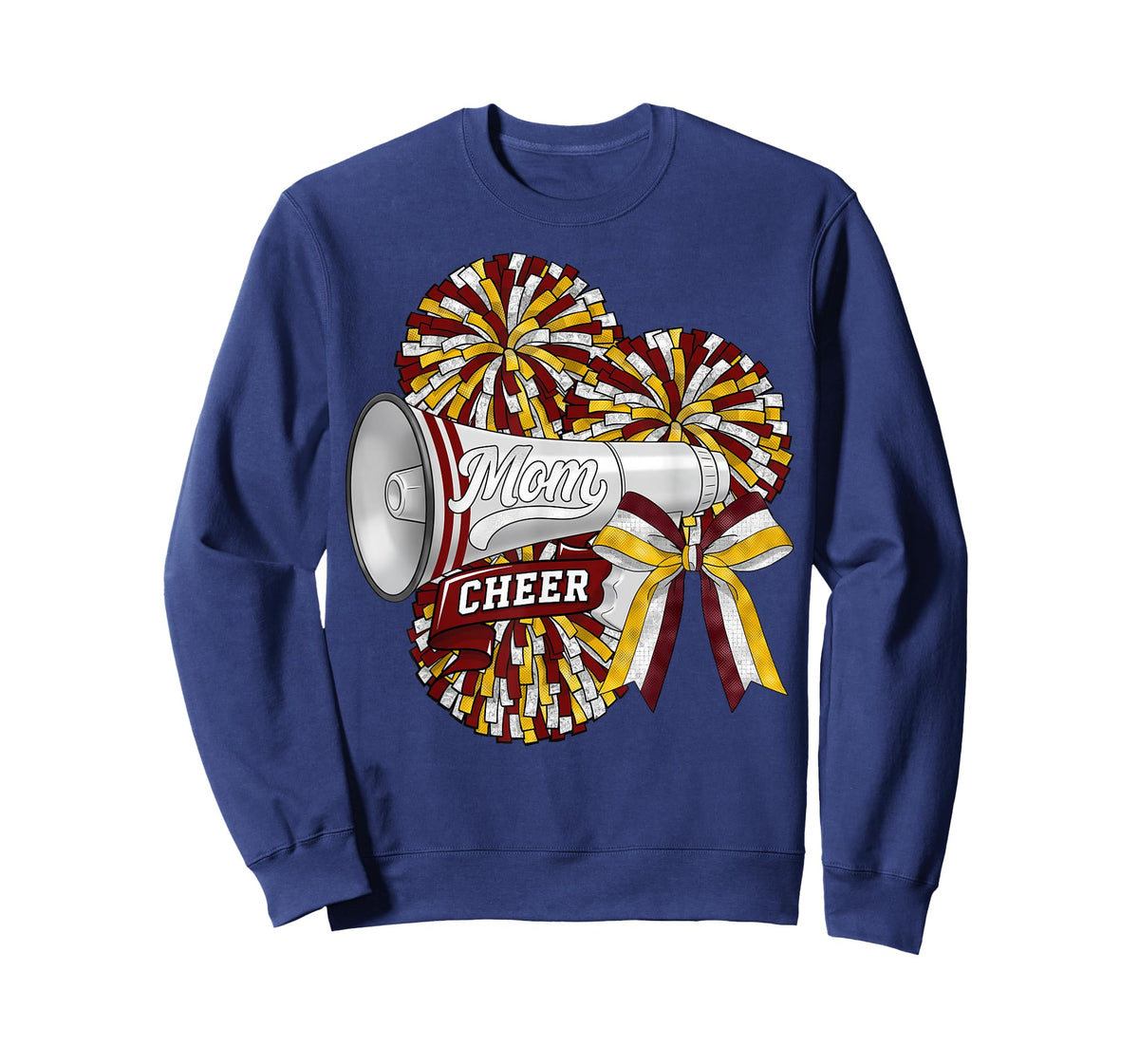 Cheer Mom Mama Bow Sport Cheerleader Cheerleading Maroon T-Shirt