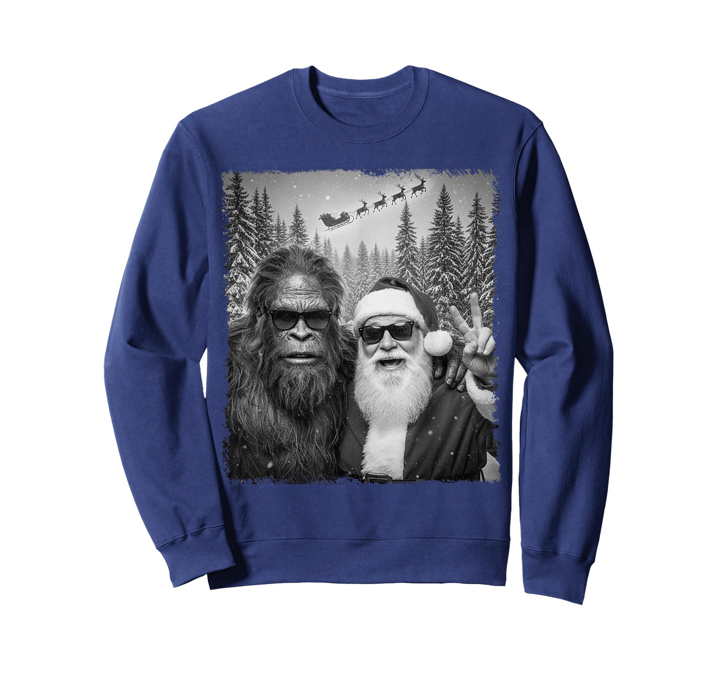 Funny Sasquatch Meme Cool Selfie with Santa Christmas Xmas T-Shirt