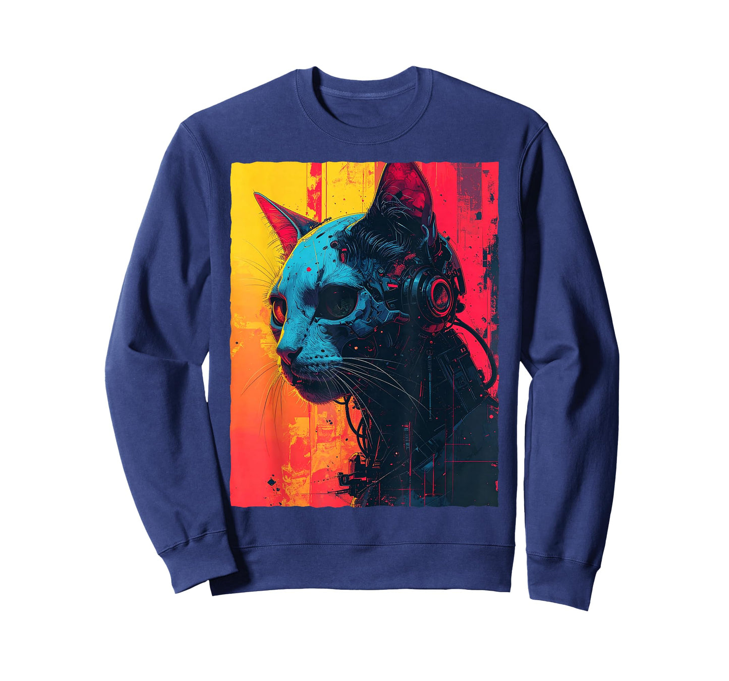 Sci-Fi Robot Cat Mecha Kitten Gamer Headset Bionic T-Shirt