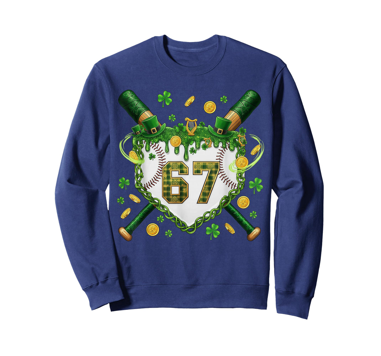 St Patrick Day Baseball Drip Ice Cream Baseball Boy Kids T-Shirt