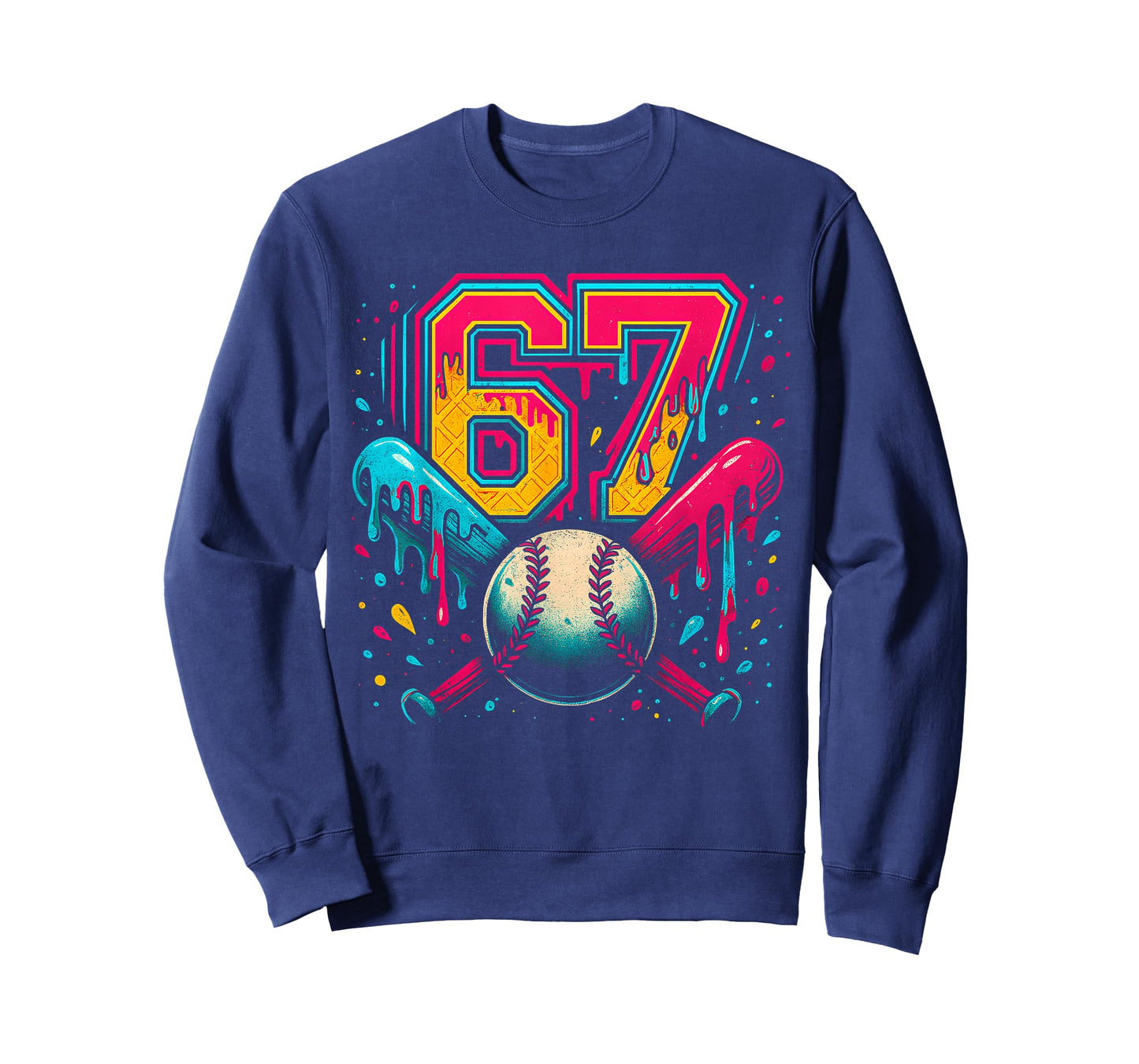 Baseball Drip 6 7 Number 67 Six Seven Meme Mens Boys Kids T-Shirt