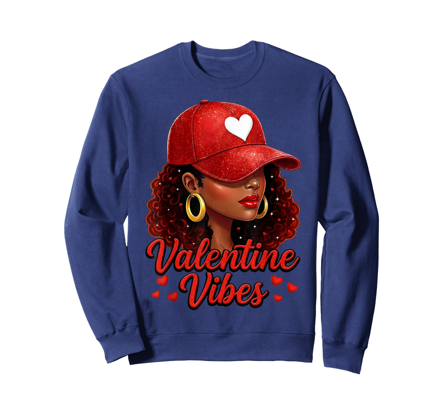 Valentine Vibes Black Women Valentines Day for Girl Womens T-Shirt