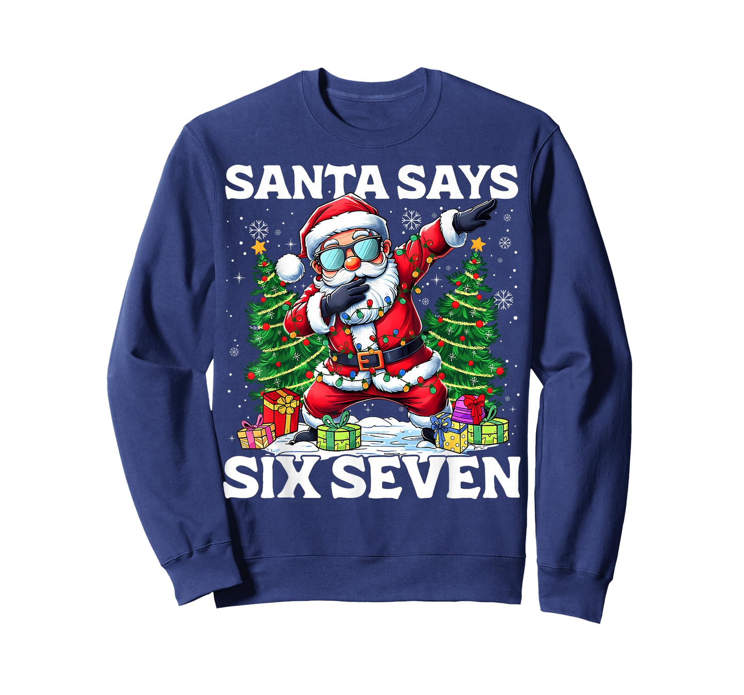 Funny Dabbing Santa Says Six Seven 67 Meme Christmas Kids T-Shirt