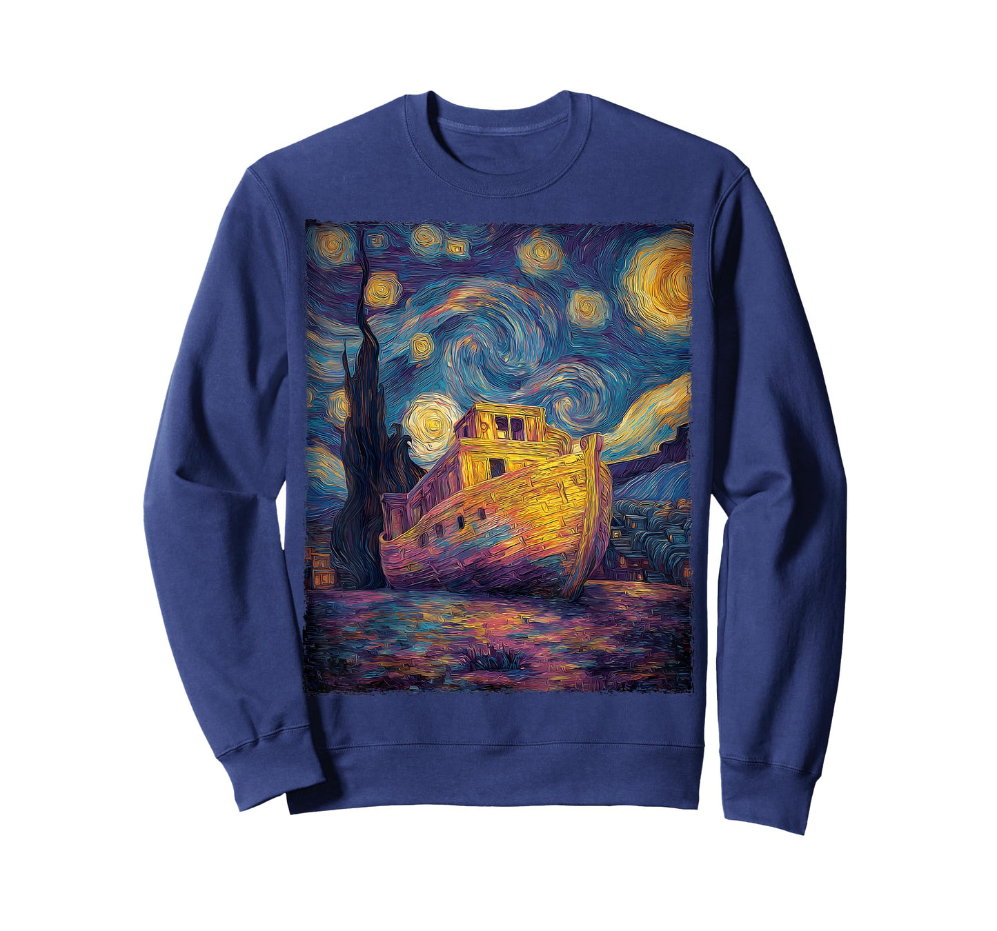 Noah's Ark Christian Bible Van Gogh Starry Night Painting T-Shirt