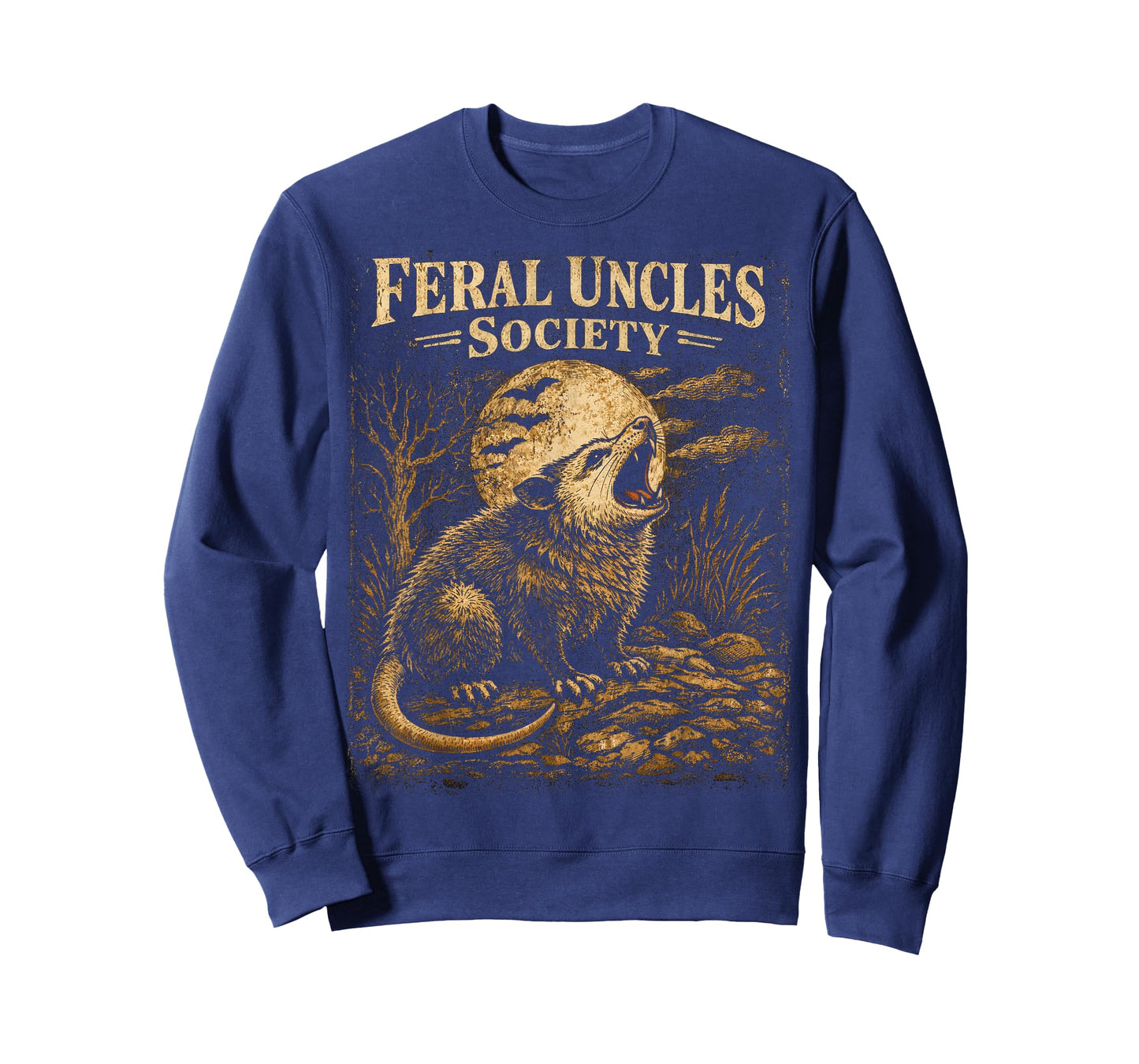 Feral Uncles Society Funny Opossum Folklore Vintage Graphic T-Shirt