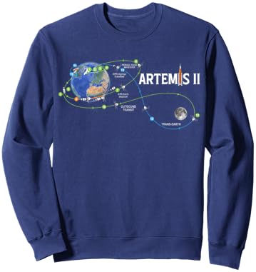 Artemis 2 Route Map SLS Rocket Launch Mission to The Moon Sweatshirt - Sweatshirt | Navy