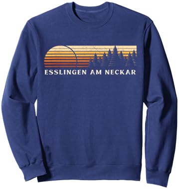 Esslingen am Neckar, Germany Evergreen Vintage Sunset Sweatshirt - Sweatshirt | Navy